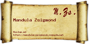Mandula Zsigmond névjegykártya
